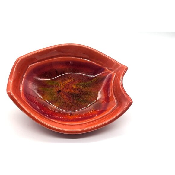 Vintage Ceramic Red 0range Glaze Dish California USA Pottery - Picture 16 of 16